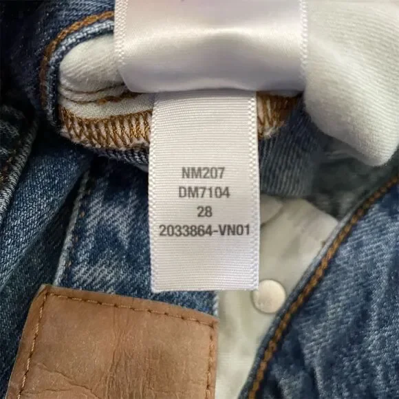 Madewell Low-Slung Straight Leg Jeans Size 28 Button Fly 100% Cotton - Picture 14 of 15